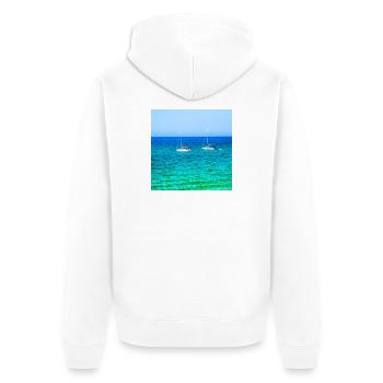 Summer Sailing - Unisex Premium Organic Zip Hoodie - white - Back - Thijin (182cm)