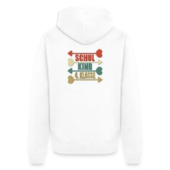 4 Klasse Grundschule - VIERTKLÄSSLER - Unisex Premium Bio Zip Hoodie - Weiß - Hinten - Thijin (182cm)