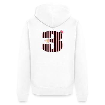 CRAYONS DE TROIS ANS NUMÉRO 3 TROIS - Veste à capuche bio Premium Unisexe - blanc - Dos - Thijin (182cm)
