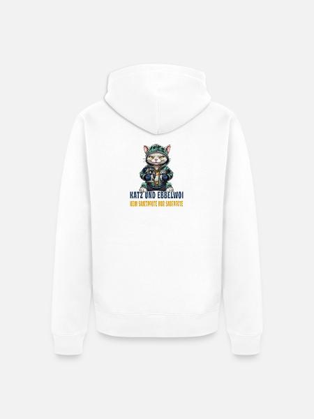 Apfelwein und Katzen Design - Unisex Premium Bio Zip Hoodie - Weiß