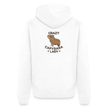 Motif animalier du zoo de Capybara - Veste à capuche bio Premium Unisexe - blanc - Dos - Thijin (182cm)