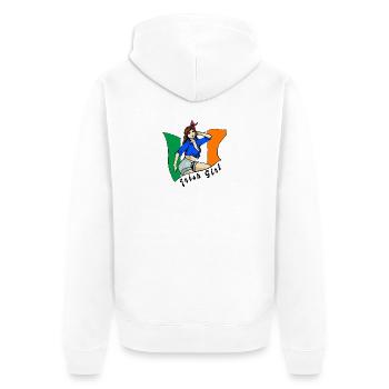 Design de drapeau irlandais pour fille - Veste à capuche bio Premium Unisexe - blanc - Dos - Thijin (182cm)
