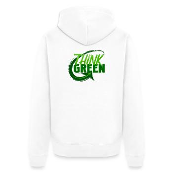 Nature respectueuse de l’environnement Terre Mère Environnement Dicton - Veste à capuche bio Premium Unisexe - blanc - Dos - Thijin (182cm)