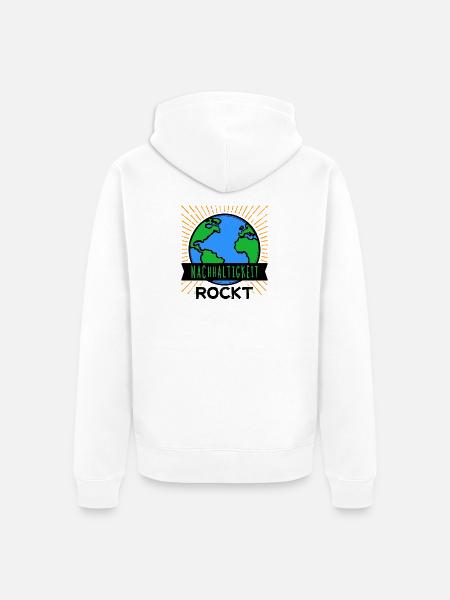 Nachhaltigkeit Mutter Erde Umwelt Statement Planet - Unisex Premium Bio Zip Hoodie - Weiß