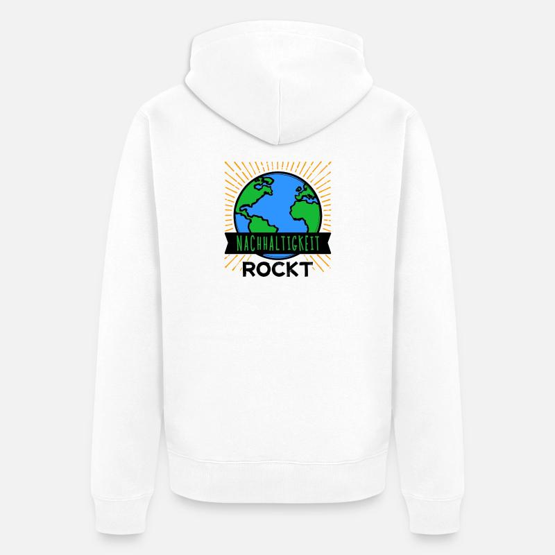 Nachhaltigkeit Mutter Erde Umwelt Statement Planet - Unisex Premium Bio Zip Hoodie - Weiß