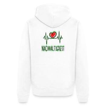 Umwelt Nachhaltigkeit Spruch Erde Naturschutz Herz - Unisex Premium Bio Zip Hoodie - Weiß - Hinten - Thijin (182cm)