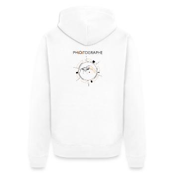 Photographer - Unisex Premium Organic Zip Hoodie - white - Back - Thijin (182cm)