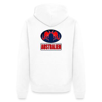 AUSTRALIEN KÄNGURU PAARE - Unisex Premium Bio Zip Hoodie - Weiß - Hinten - Thijin (182cm)