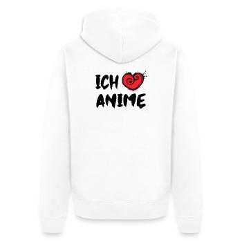 Manga Herz Statement Ich Liebe Anime Japan - Unisex Premium Bio Zip Hoodie - Weiß - Hinten - Thijin (182cm)