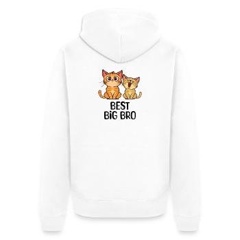 Chat Big Brother Déclaration Bro Frère Amour - Veste à capuche bio Premium Unisexe - blanc - Dos - Thijin (182cm)