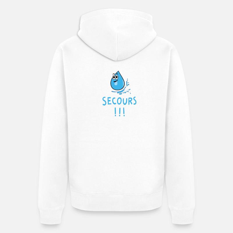 Eau secours - Veste à capuche bio Premium Unisexe - blanc