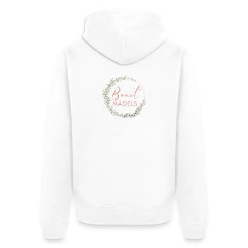 Braut-Mädels, Kranz, Team Braut - Unisex Premium Bio Zip Hoodie - Weiß - Hinten - Thijin (182cm)