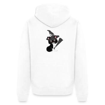 Kätzchen, hexen Design, Mädchen - Unisex Premium Bio Zip Hoodie - Weiß - Hinten - Thijin (182cm)