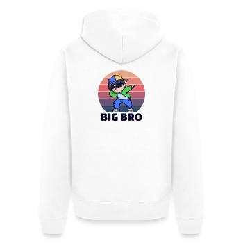 Cooler Spruch Bro Großer Bruder Bruderherz - Unisex Premium Bio Zip Hoodie - Weiß - Hinten - Thijin (182cm)