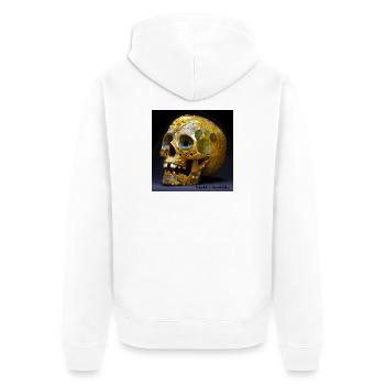Der Tod ist schön 01 - Unisex Premium Bio Zip Hoodie - Weiß - Hinten - Thijin (182cm)