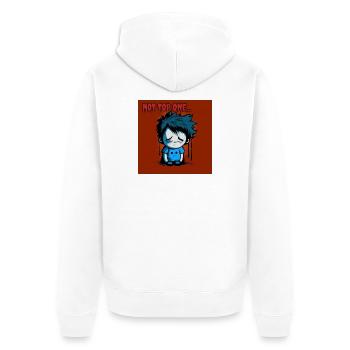 Geek - Nicht top 01 - Unisex Premium Bio Zip Hoodie - Weiß - Hinten - Thijin (182cm)