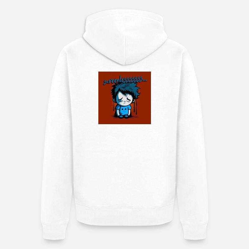 Geek - Screenlessssss 01 - Veste à capuche bio Premium Unisexe - blanc