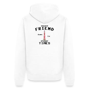 Âme sœur, Petit ami / Petite amie, Merci - Veste à capuche bio Premium Unisexe - blanc - Dos - Thijin (182cm)
