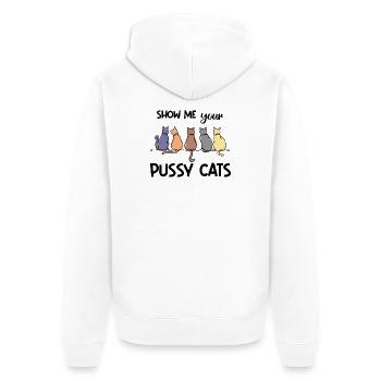 Cuddly Toy Cat Animaux Animaux Animaux de compagnie Dictons drôles - Veste à capuche bio Premium Unisexe - blanc - Dos - Thijin (182cm)