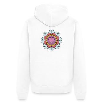 Cute Funky Hippie Boho Flower - Unisex Premium Organic Zip Hoodie - white - Back - Thijin (182cm)