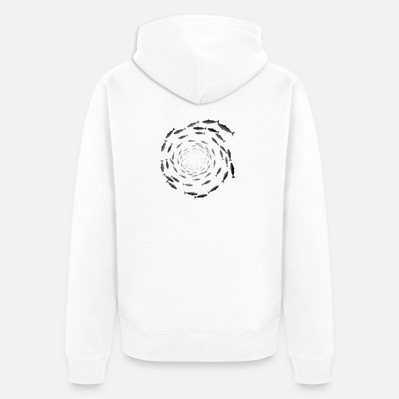 Banc de poisson - Veste à capuche bio Premium Unisexe - blanc