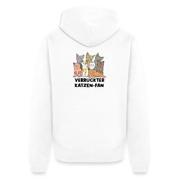 Katze Statement Lieblingstier Haustiere Heimtier - Unisex Premium Bio Zip Hoodie - Weiß - Hinten - Thijin (182cm)