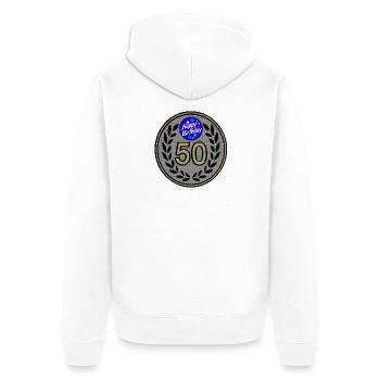 50.Birthday , 50 Years , Happy Birthday 50 (25) - Unisex Premium Organic Zip Hoodie - white - Back - Thijin (182cm)