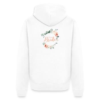 Team Bride! Green pastel wreath, customisable - Unisex Premium Organic Zip Hoodie - white - Back - Thijin (182cm)
