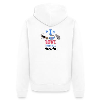 Pets Statement Dog Cat Rat Bunny Aquarium - Unisex Premium Organic Zip Hoodie - white - Back - Thijin (182cm)