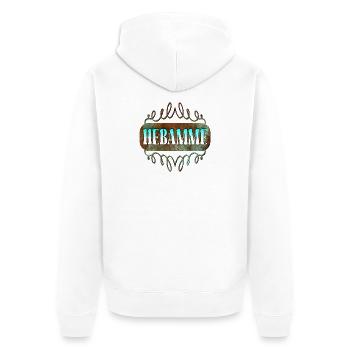 HEBAMMENBERUF GEBURTSHILFE - DANKE HEBAMME - Unisex Premium Bio Zip Hoodie - Weiß - Hinten - Thijin (182cm)