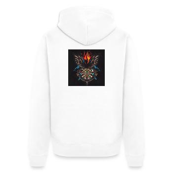 Dart - Unisex Premium Bio Zip Hoodie - Weiß - Hinten - Thijin (182cm)