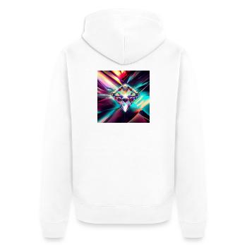 Diamant - Unisex Premium Bio Zip Hoodie - Weiß - Hinten - Thijin (182cm)