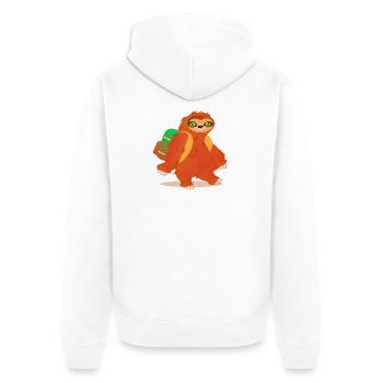 Sac à dos de randonnée paresseux - Veste à capuche bio Premium Unisexe - blanc - Dos - Thijin (182cm)