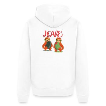 LOVE SLOTH OLIVES COSTUMES POUR COUPLES - Veste à capuche bio Premium Unisexe - blanc - Dos - Thijin (182cm)