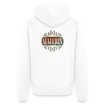 BERUF MALERIN - Unisex Premium Bio Zip Hoodie - Weiß - Hinten - Thijin (182cm)