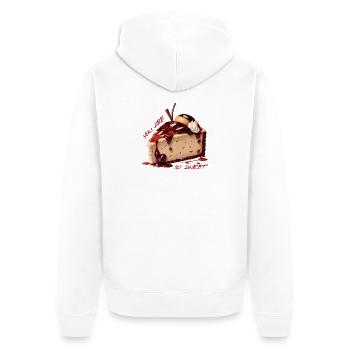 Süßer Kuchen - Unisex Premium Bio Zip Hoodie - Weiß - Hinten - Thijin (182cm)