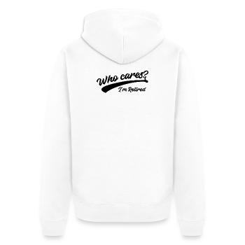 Freiheit Statement Ruhestand Pensionist Senior - Unisex Premium Bio Zip Hoodie - Weiß - Hinten - Thijin (182cm)