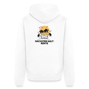 Freiheit Statement Pensionist Ruhestand Abschied - Unisex Premium Bio Zip Hoodie - Weiß - Hinten - Thijin (182cm)