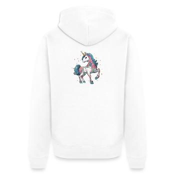 Licorne - Veste à capuche bio Premium Unisexe - blanc - Dos - Thijin (182cm)
