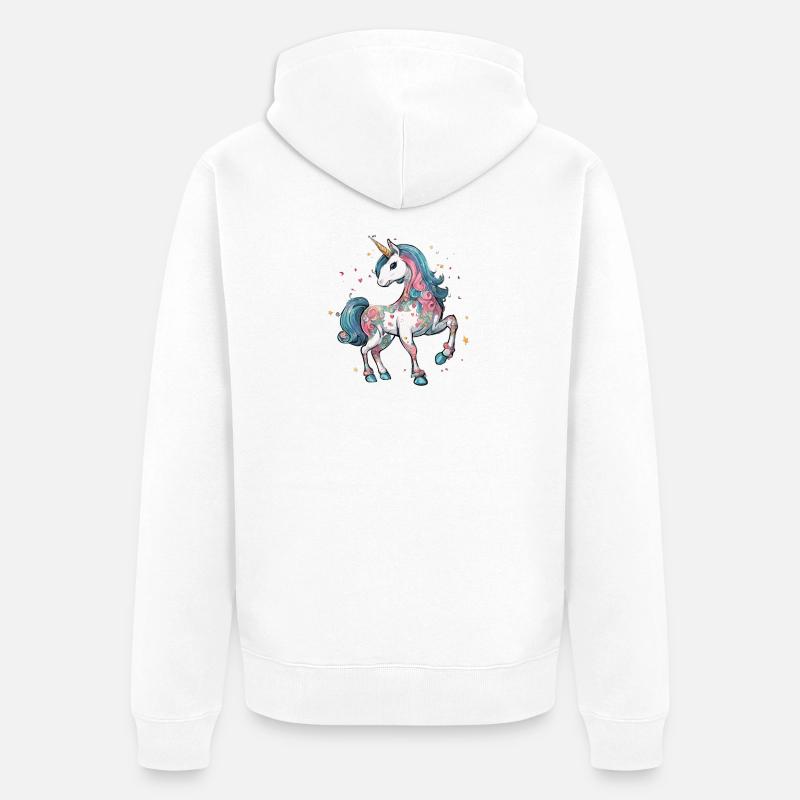 Licorne - Veste à capuche bio Premium Unisexe - blanc