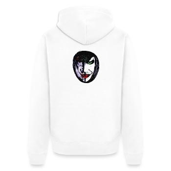 Joker - Unisex Premium Bio Zip Hoodie - Weiß - Hinten - Thijin (182cm)