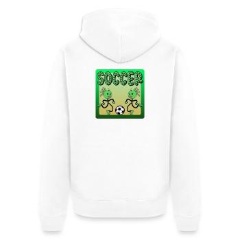 KINDER FUSSBALL SPORT ZEICHNUNG - Unisex Premium Bio Zip Hoodie - Weiß - Hinten - Thijin (182cm)