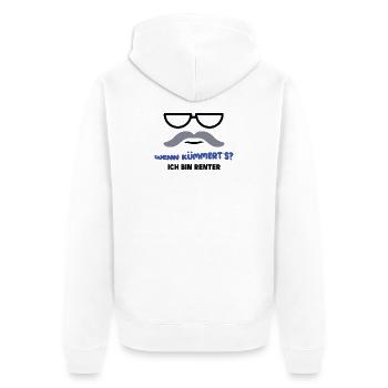 Ruhestand Statement Pensionist Pension Abschied - Unisex Premium Bio Zip Hoodie - Weiß - Hinten - Thijin (182cm)