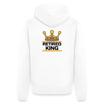 Ruhestand Pensionist Statement Senior Freiheit - Unisex Premium Bio Zip Hoodie - Weiß - Hinten - Thijin (182cm)