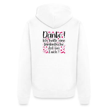 ABSCHIED TEAM LETZTER TAG DANKESCHÖN FANTASTISCH - Unisex Premium Bio Zip Hoodie - Weiß - Hinten - Thijin (182cm)