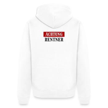 Abschied Ruhestand Statement Rentner Freiheit - Unisex Premium Bio Zip Hoodie - Weiß - Hinten - Thijin (182cm)
