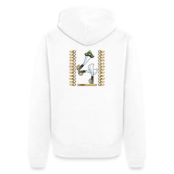 4. Kindergeburtstag - VIER Jahre alt Piraten - Unisex Premium Bio Zip Hoodie - Weiß - Hinten - Thijin (182cm)