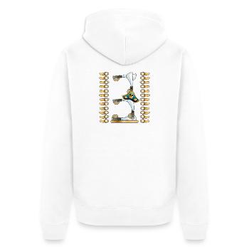 3ème Fête d’Anniversaire des Enfants - NUMÉRO TROIS - PIRATES - Veste à capuche bio Premium Unisexe - blanc - Dos - Thijin (182cm)