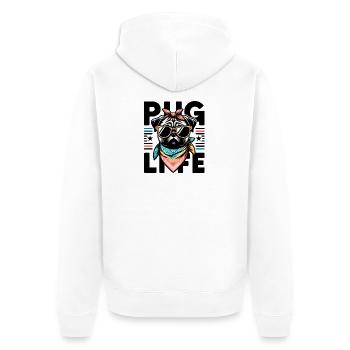 Carlin Vie Chien - Veste à capuche bio Premium Unisexe - blanc - Dos - Thijin (182cm)