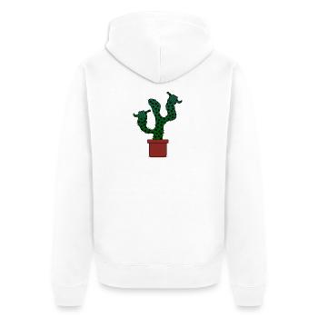 SUKKULENTEN KAKTEEN KAKTUS PFLANZEN SURFEN - Unisex Premium Bio Zip Hoodie - Weiß - Hinten - Thijin (182cm)